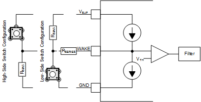 TCAN11623-Q1 TCAN11625-Q1 WAKE 電路示例