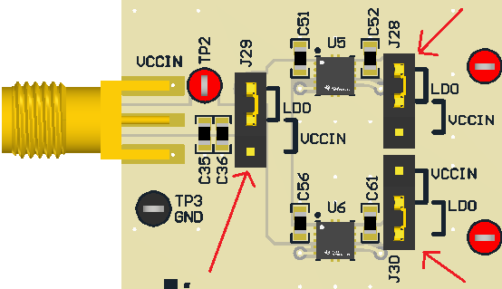 LMX1205EVM 跳線配置