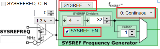 LMX1205EVM SYSREF 連續(xù)模式配置