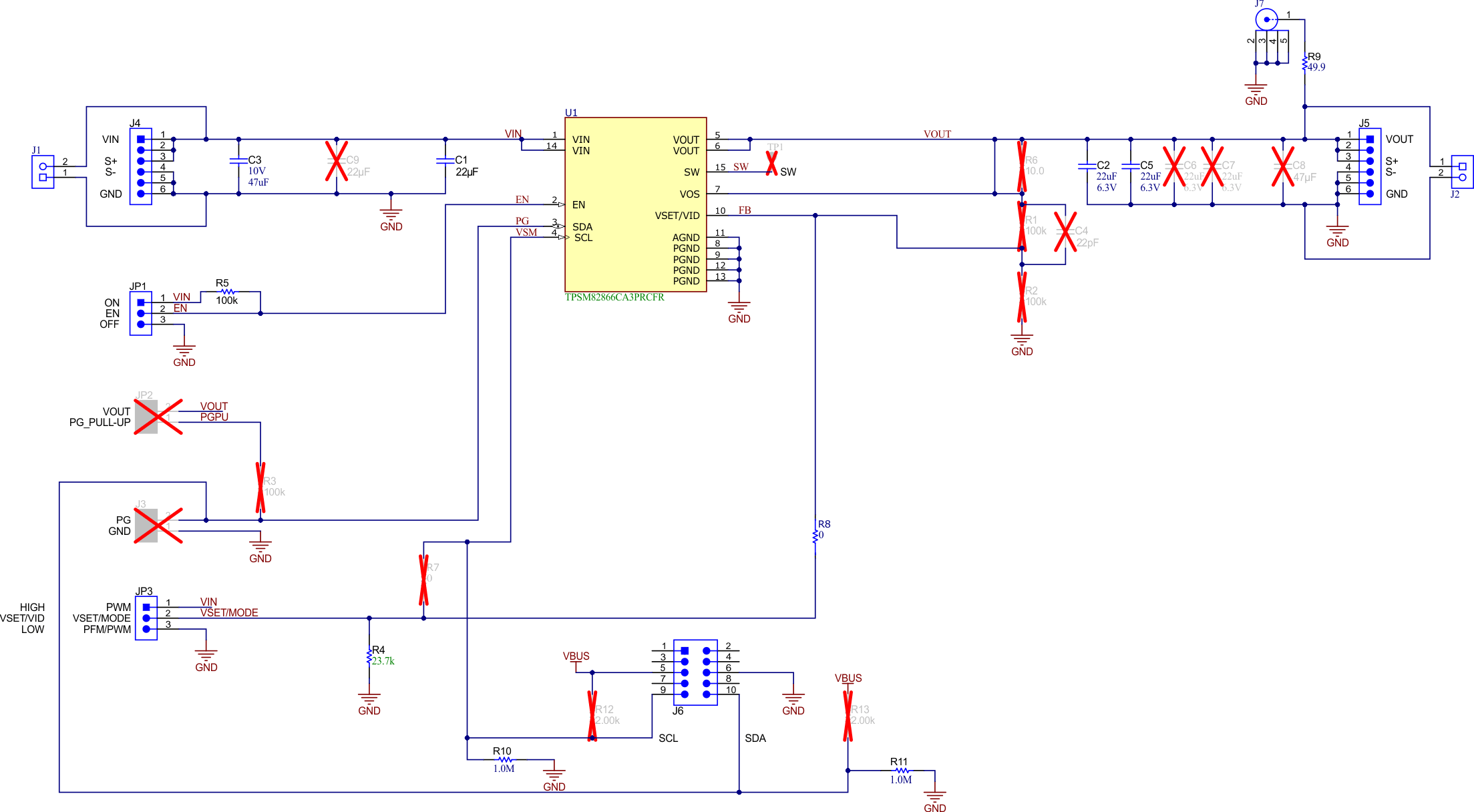 TPSM82866AA0PEVM, TPSM82866CA1PEVM, TPSM82866CA2PEVM, TPSM82866CA3PEVM TPSM82866CA3PEVM (SR054-001) 原理圖