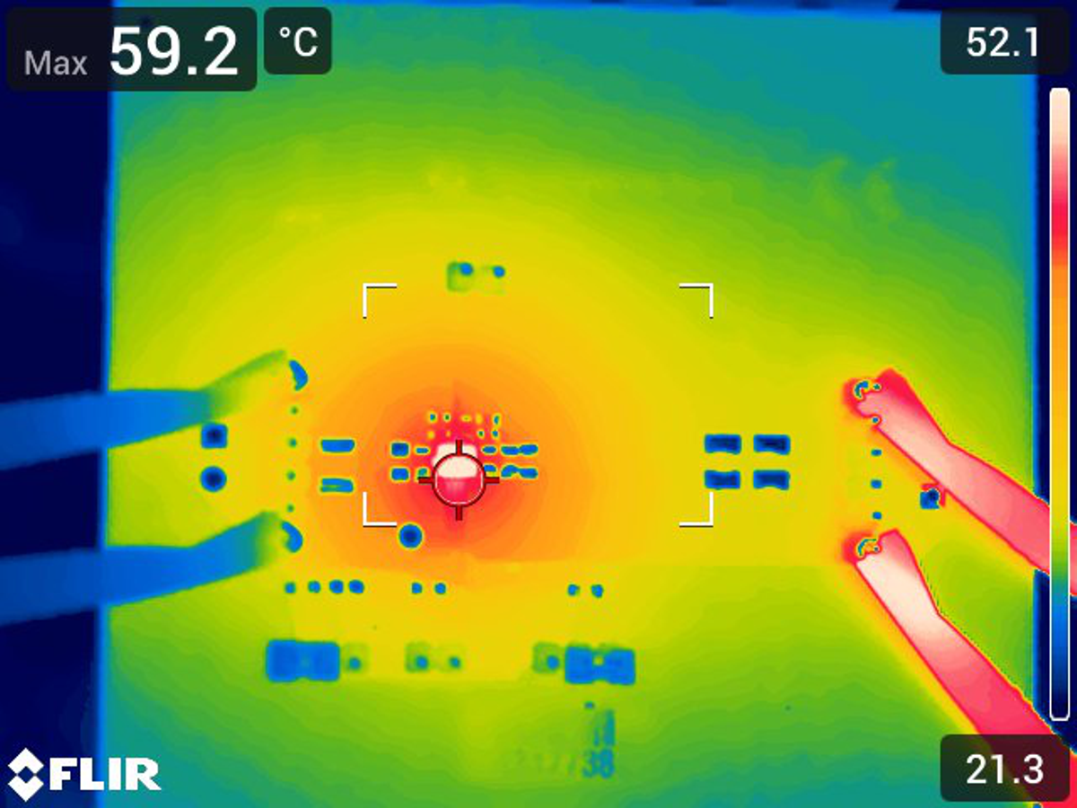 TPSM82813PEVM-062, TPSM82816PEVM-062 熱性能（TPSM82816PEVM-062，VIN = 5V，VOUT = 1.8V，IOUT = 6A）
