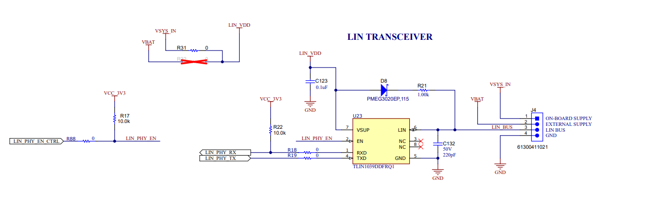 AWRL6844EVM IWRL6844EVM LIN PHY 接口