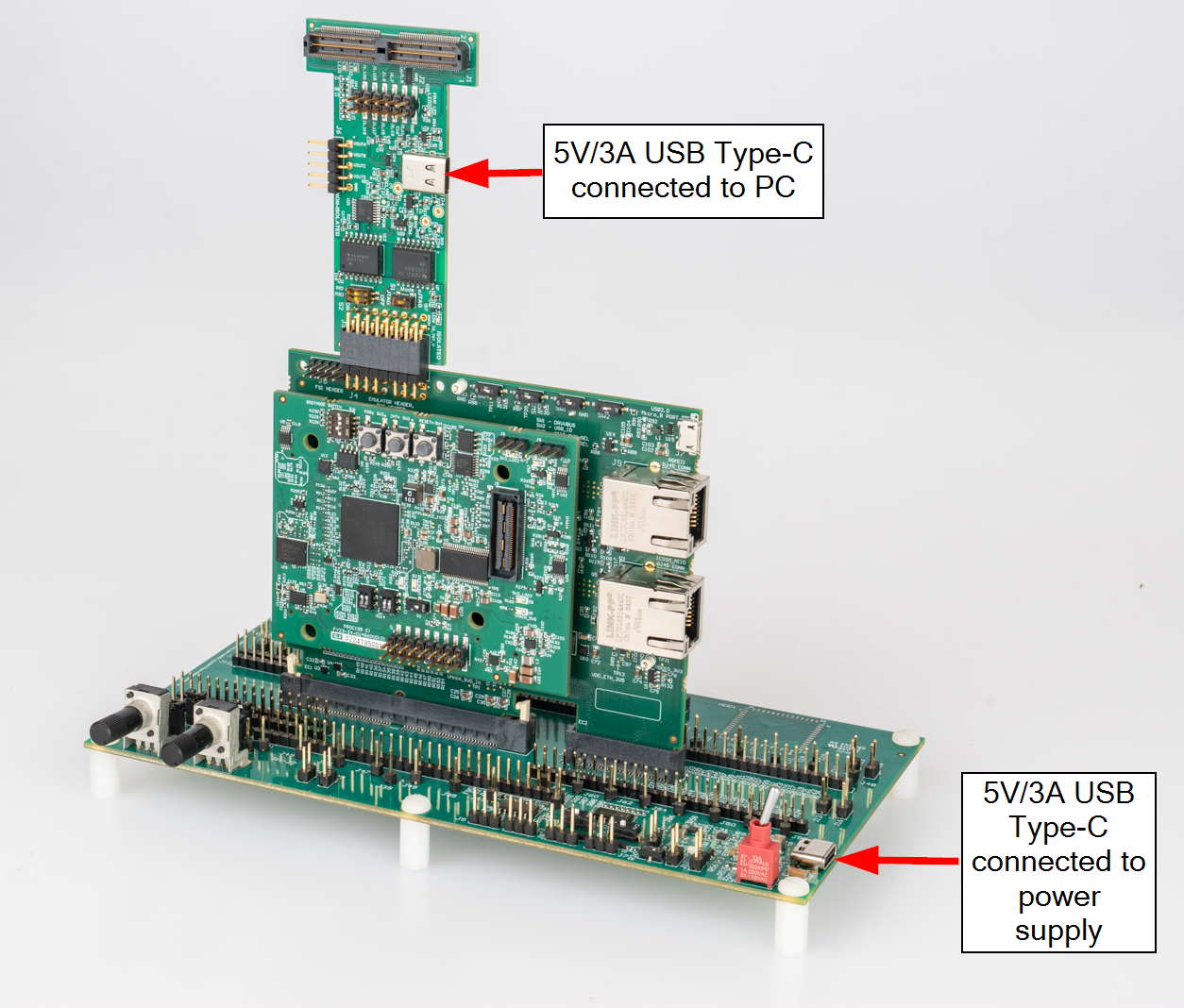 AM261-SOM-EVM AM26x controlCARD 向后兼容性配置 – XDS110ISO 連接到 HSEC180ADAPEVM-AM2 J4