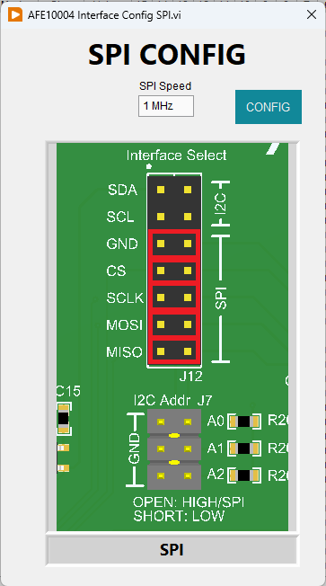 AFE10004EVM AFE10004EVM SPI 配置菜單